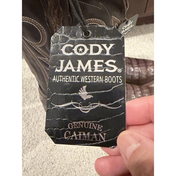 New CODY JAMES MEN\'S EXOTIC CAIMAN WESTERN Cowboy BOOTS Brown 12D BBE4521-01 main image 9